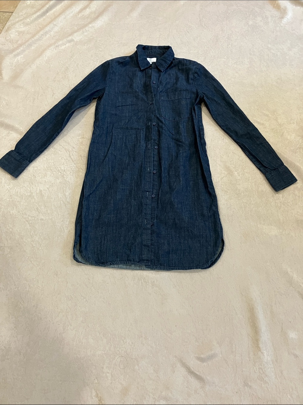 Ag Adriano Goldschmied Indigo Denim Long Sleeve Shirt Dress